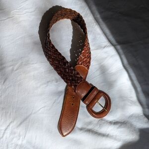 Vintage Coach Belt British Tan Woven Braided Leather 3852